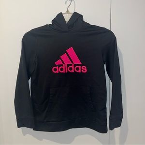 Adidas Black and Pink Kids Hoodie